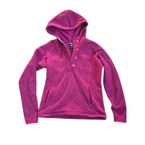 The North Face Pink Button-Front Hooded Fleece Sweater